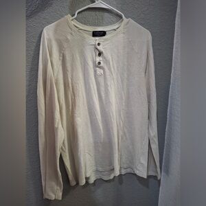 Velvet Cream Long Sleeve Henley Shirt